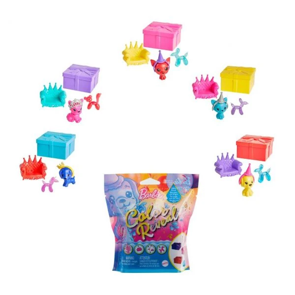 MATTEL GTT13 - Barbie Color Reveal - Tiere Party Serie, 1 Stk., Zufällige Auswahl – Bild 2