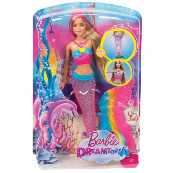 MATTEL DHC40 - Barbie - Dreamtopia Regenbogenlicht-Meerjungfrau Puppe