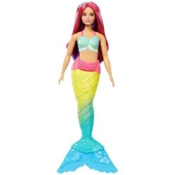 MATTEL FJC93 - Barbie Dreamtopia - Regenbogen-Meerjungfrau, Pinke Haare