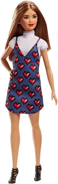 MATTEL FJF46 - Fashionistas - Barbie In Denim-Kleid Mit Herz-Print