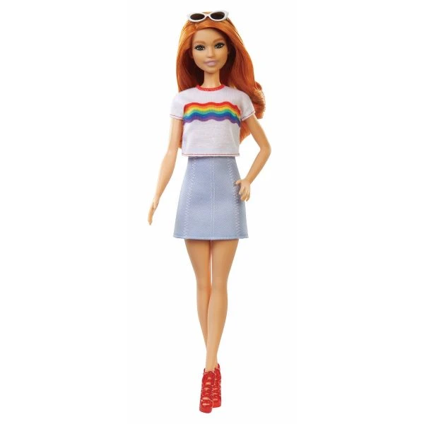 MATTEL FXL55 - Barbie - Fashionistas Puppe Im Regenbogen T-Shirt – Bild 2