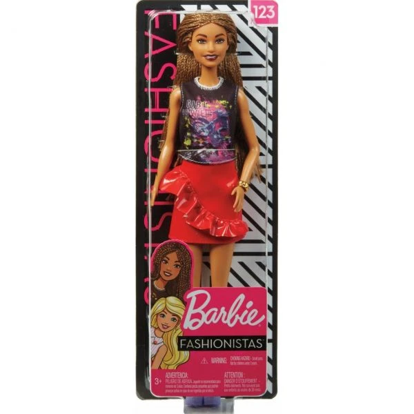 MATTEL FXL56 - Barbie - Fashionistas Puppe Im Rockigen Outfit Mit Rasterlocken