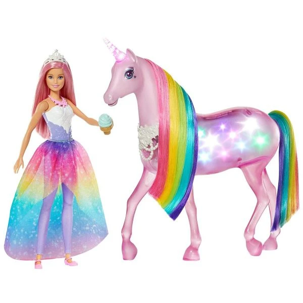 MATTEL FTX26 - Barbie Dreamtopia - Magisches Zauberlicht Einhorn Mit Puppe