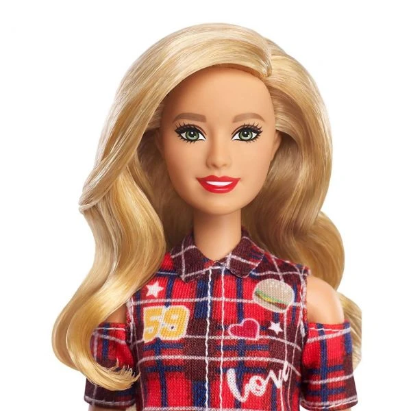 MATTEL GBK09 - Barbie Fashionistas - Puppe Im Plaidmuster Kleid Mit Blondem Haar – Bild 3