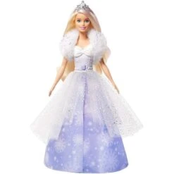 MATTEL GKH26 - Barbie - Dreamtopia Schnee Prinzessin Puppe Mit Bürste