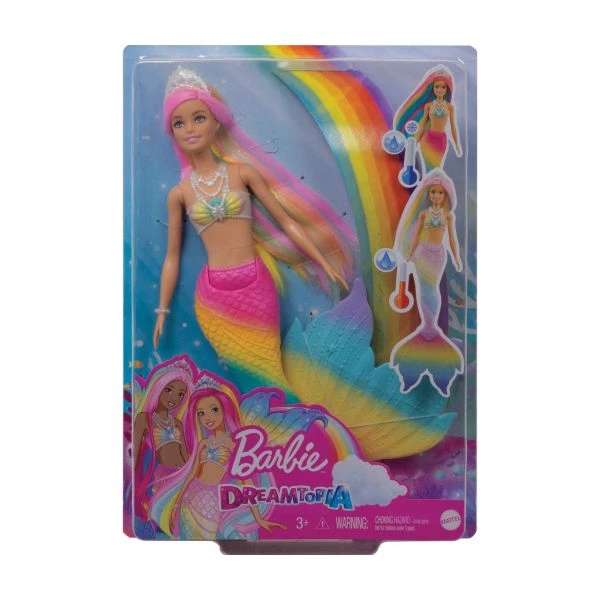 MATTEL GTF89 - Barbie Dreamtopia - Regenbogenzauber Meerjungfrau Mit Farbwechsel