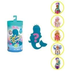 MATTEL GTP53 - Barbie Color Reveal - Chelsea Meerjungfrau Mit 6 Teilen