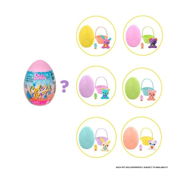 MATTEL GVK58 - Barbie Color Reveal - Osterei, 1 Stk., Zufällige Auswahl