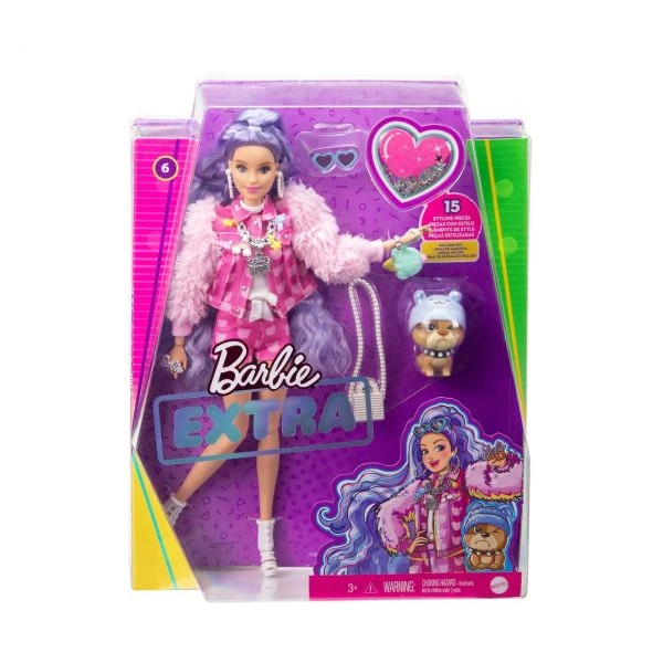 MATTEL GXF08 - Barbie - Extra Puppe Mit Lila-welligen Haaren